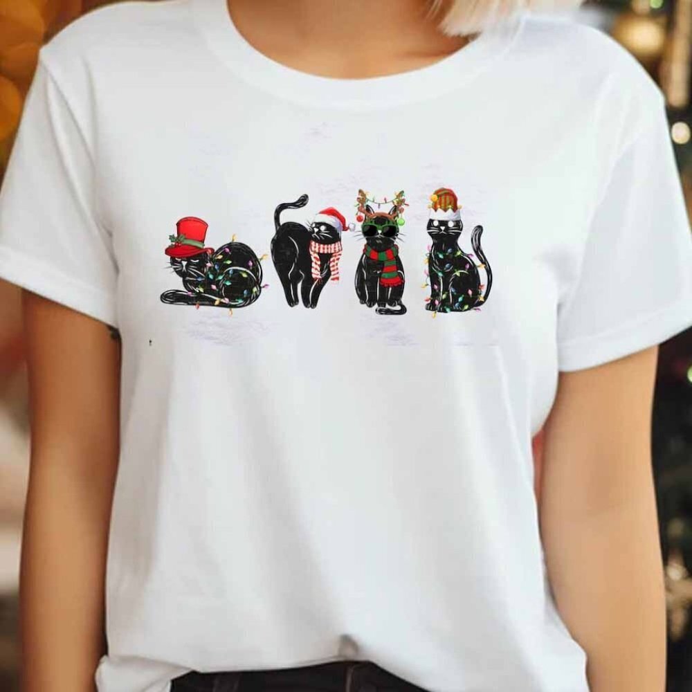 Christmas Cats Shirt Christmas Cat Mom Shirt Cat Lovers Xmas Tee